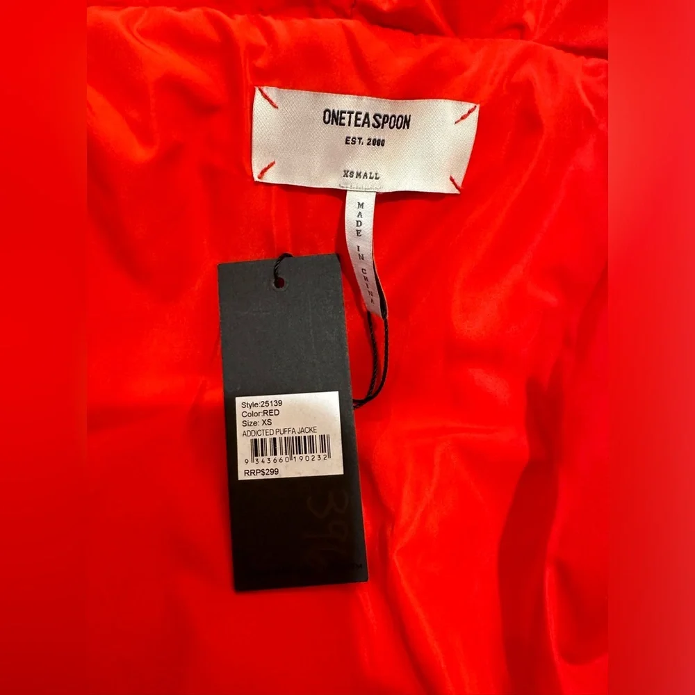 One Teaspoon Addicted Puffa Jacket Hooded Red NWT Size XS - Picture 6 of 11